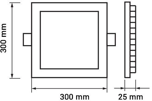 24W LED įleidžiama panelė, balta, 4500K, 30x30cm