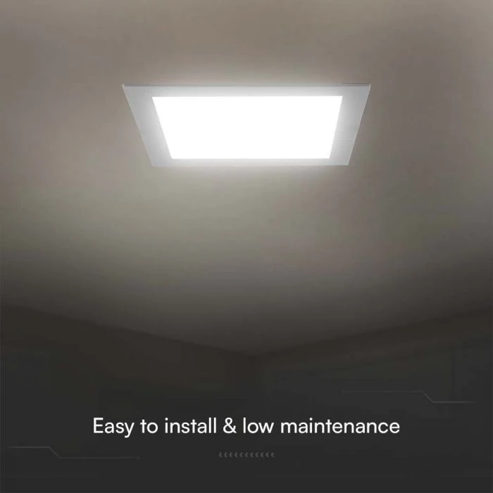 24W LED įleidžiama panelė, kvadratinė, balta, 6500K