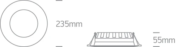24W LED įleidžiamas šviestuvas, baltas, 3000/4000/5000K, 10124T/W/V