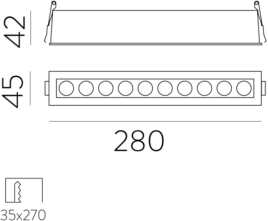 24W LED įleidžiamas šviestuvas INVISIBLE, baltas, 3000K, dimeriuojamas, E3980100BDP