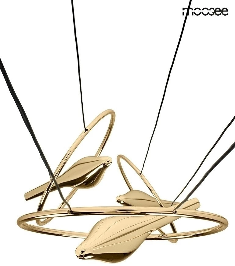 24W LED pakabinamas šviestuvas BIRD DISC, aukso sp., 3000K