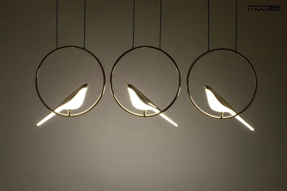 24W LED pakabinamas šviestuvas BIRD LINE, aukso sp., 3000K