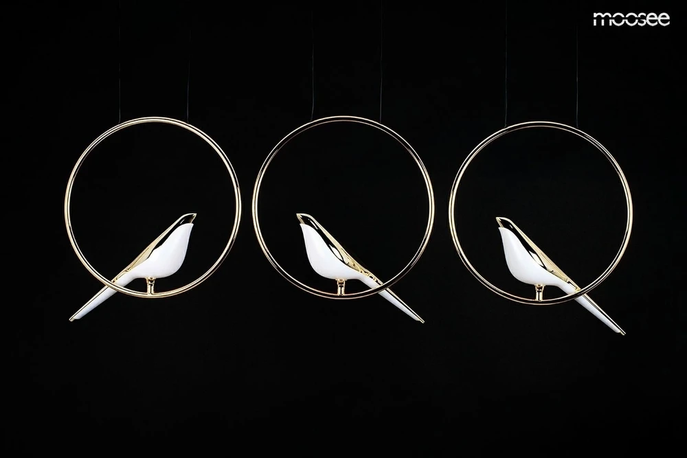 24W LED pakabinamas šviestuvas BIRD LINE, aukso sp., 3000K