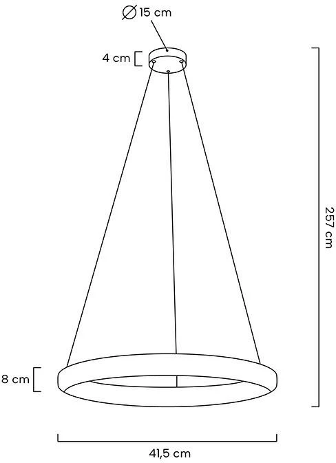 24W LED pakabinamas šviestuvas LIBERTY 40, aukso sp., 3000K