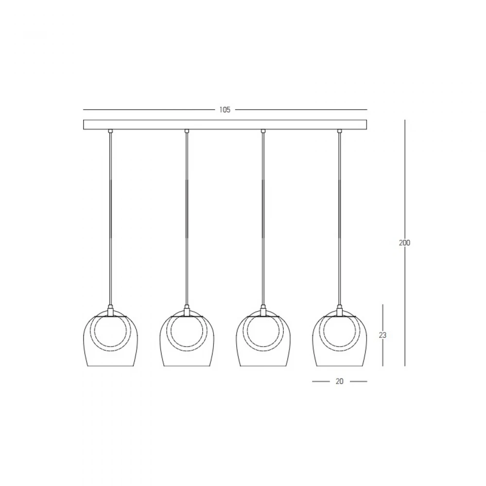 24W LED pakabinamas šviestuvas, matinės juodos/dūmų/šampano sp./skaidrus, 3000K, 23082