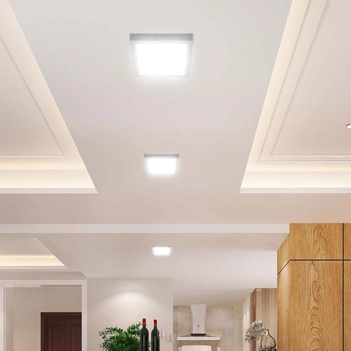 24W LED paviršinė panelė, kvadratinė, balta, 6500K
