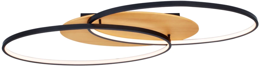 Lubinis šviestuvas Italux 24W LED paviršinis šviestuvas PORASO, juodas, 3000K