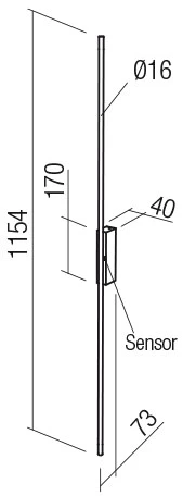 24W LED sieninis šviestuvas STICK, matinės žalvario sp., 3000K, dimeriuojamas, 01-2790
