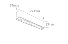 Lubinis šviestuvas 24W paviršinis šviestuvas, juodas, 3000K, 12124H/B/W