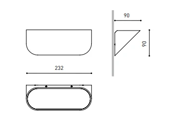 24W sieninis šviestuvas LIP, 3000K, baltas