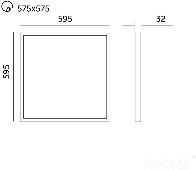 25/36/40W LED panelė CAPRI, balta, 3000/4000/5700K, 60x60cm, IP44, UGR19