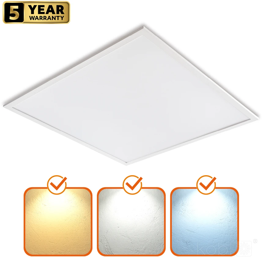 25/36/40W LED panelė CAPRI, balta, 3000/4000/5700K, 60x60cm, IP44, UGR19