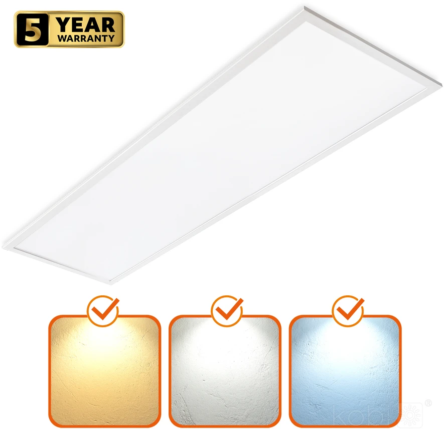 25/36/40W LED panelė CAPRI, balta, 3000/4000/5700K, 30x120cm, IP44, UGR19