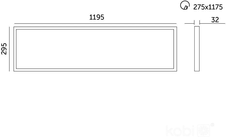 25/36/40W LED panelė CAPRI, balta, 3000/4000/5700K, 30x120cm, IP44, UGR19