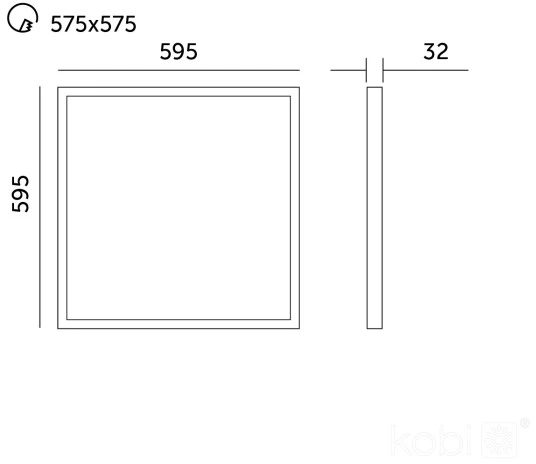 25/36/40W LED panelė CAPRI G2, 60x60cm, balta, 3000/4000/5700K, IP44, UGR19