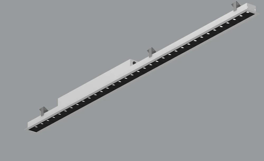 25,5W LED linijinis įleidžiamas šviestuvas X-LINE SLIM RECESSED, juodas, 4000K, IP40, DALI