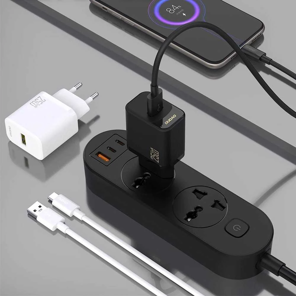 Dudao A27S 25W GaN USB-A įkroviklis – juodos spalvos