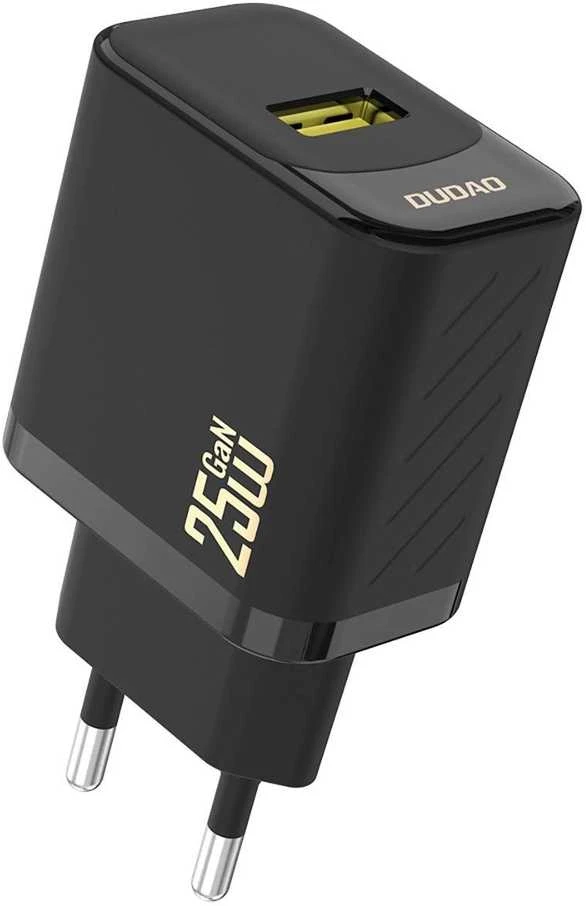 Dudao A27S 25W GaN USB-A įkroviklis – juodos spalvos