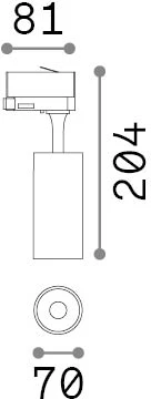 25W LED akcentinis šviestuvas į 1 fazės bėgelius FOX, juodas, 3000K, 348322