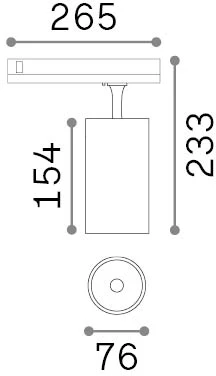 25W LED akcentinis šviestuvas į 3 fazių bėgelius FOX, baltas, 4000K, dimeriuojamas, 340968