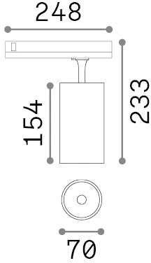 25W LED akcentinis šviestuvas į 3 fazių bėgelius FOX, baltas, 4000K, DALI, 340982
