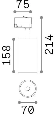 25W LED akcentinis šviestuvas į 3 fazių bėgelius FOX, baltas, 2700K, 340944