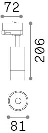 25W LED akcentinis šviestuvas į 3 fazių bėgelius EOS, juodas, 3000K, 342740