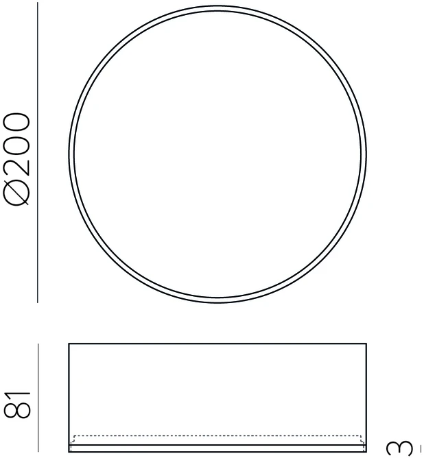 25W LED lubinis šviestuvas ALIS, juodas, 2700/4000K, dimeriuojamas, IP44, P3998270NDP
