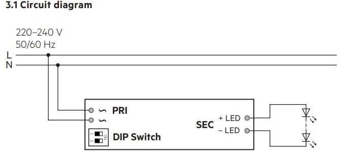 25W LED maitinimo šaltinis TRIDONIC LC SNC4, 450-600mA
