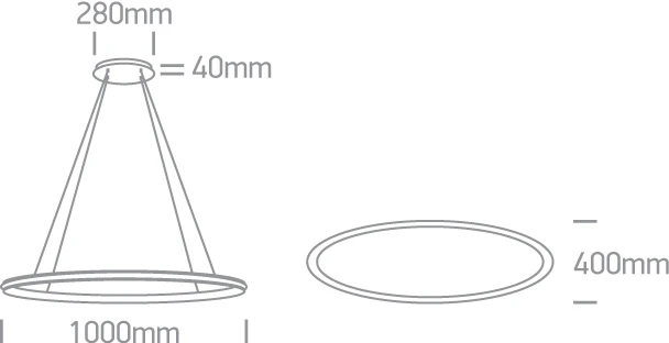 25W LED pakabinamas šviestuvas, baltas, 3000K, 63046/W