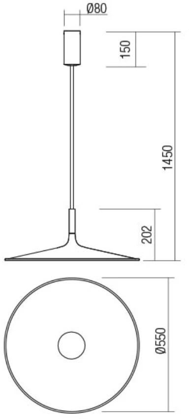 25W LED pakabinamas šviestuvas KAI, baltas, 3000K, 55cm, 01-3039