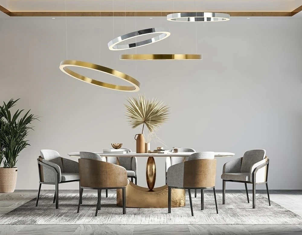 25W LED pakabinamas šviestuvas RING 40, sidabro sp., 3000K