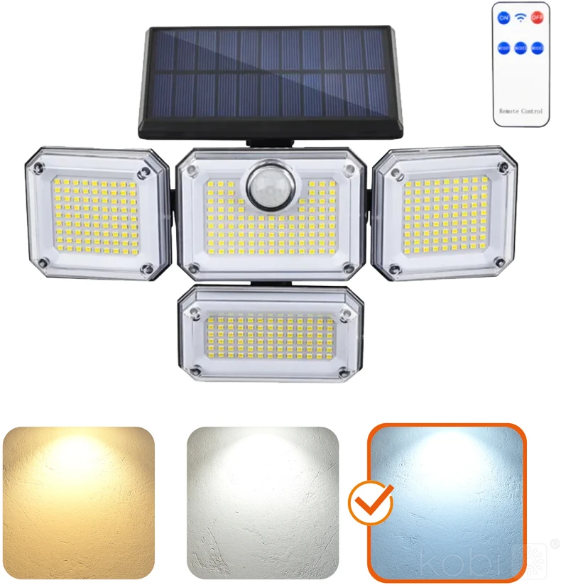 2,5W LED prožektorius su saulės baterija GLOW G2, juodas, 6500K, su judesio davikliu, IP44