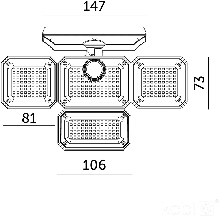 2,5W LED prožektorius su saulės baterija GLOW G2, juodas, 6500K, su judesio davikliu, IP44