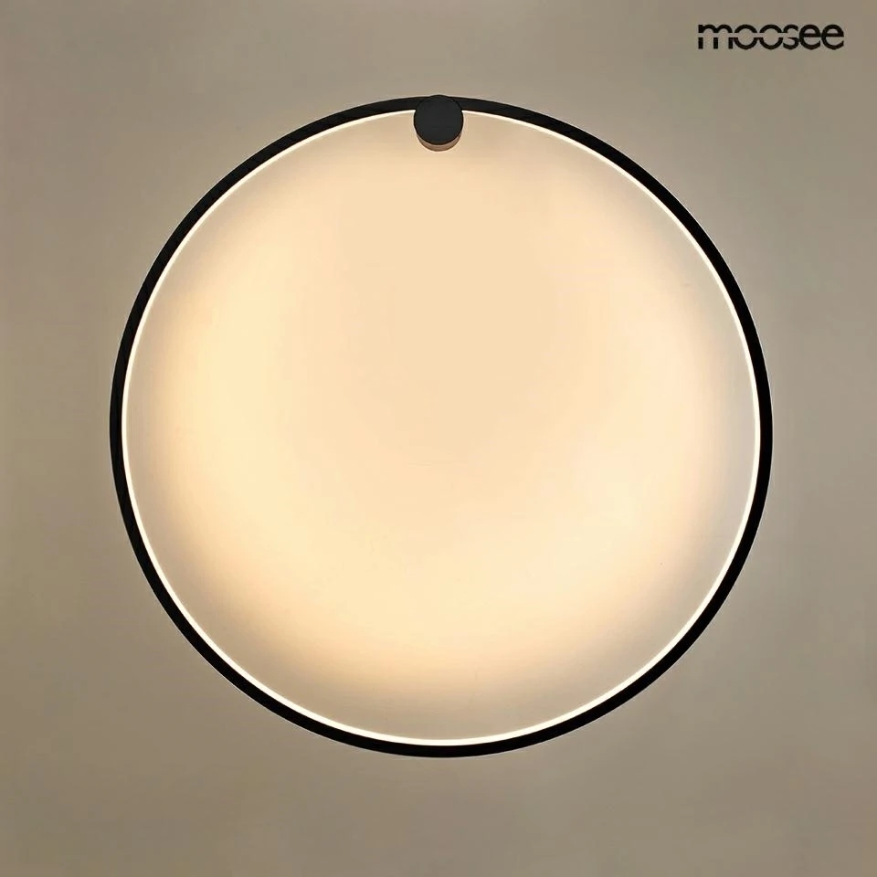 25W LED sieninis šviestuvas HOOP 60, juodas, 3000K