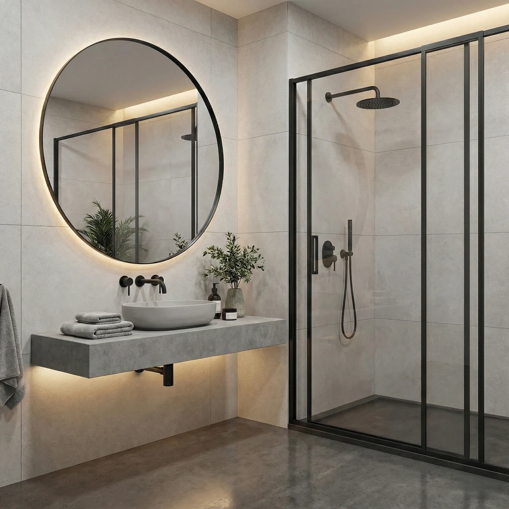 Sieninis šviestuvas 25W LED šviestuvas - veidrodis BARI, juodas, 3000K, IP44, A3799104N
