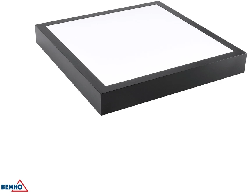 Luxmena 26-34W LED paviršinė panelė GRANDER, juoda, 3000K/4000K/6500K, IP44