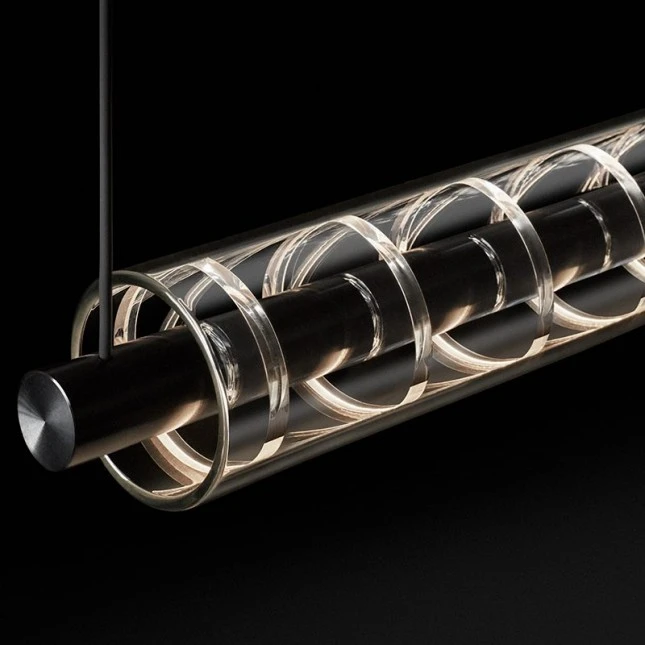 Pakabinamas šviestuvas 26,5W LED pakabinamas linijinis šviestuvas LOOP, juodas, 2700K, 1300mm, DALI