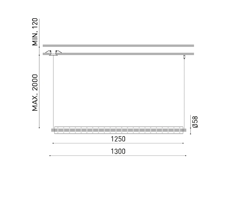 Pakabinamas šviestuvas 26,5W LED pakabinamas linijinis šviestuvas LOOP, juodas, 2700K, 1300mm, DALI