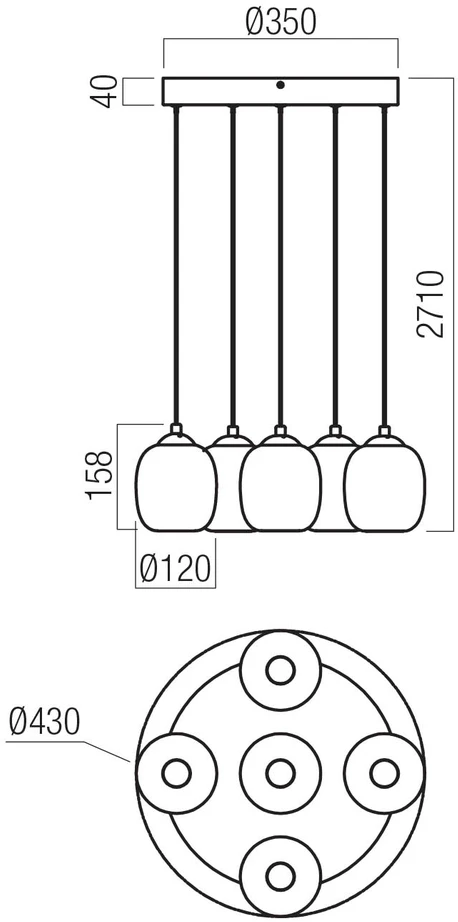 26W LED pakabinamas šviestuvas KHADI, juodos/dūmų sp., 3000K, dimeriuojamas, 01-3488