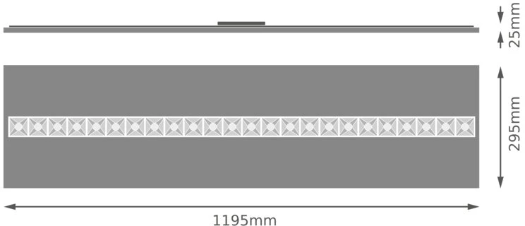 27,5W LED panelė LOUVER, balta, 4000K, 120x30cm