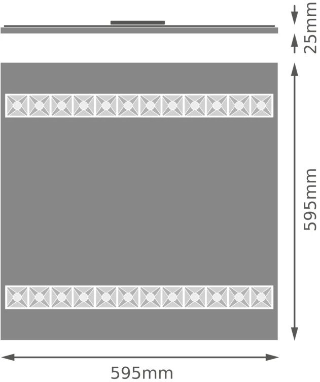 27,5W LED panelė LOUVER, balta, 4000K, 60x60cm