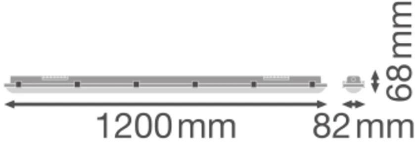 27W LED linijinis šviestuvas DP 5TH 1200, pilkas, 4000K, DALI, IP66
