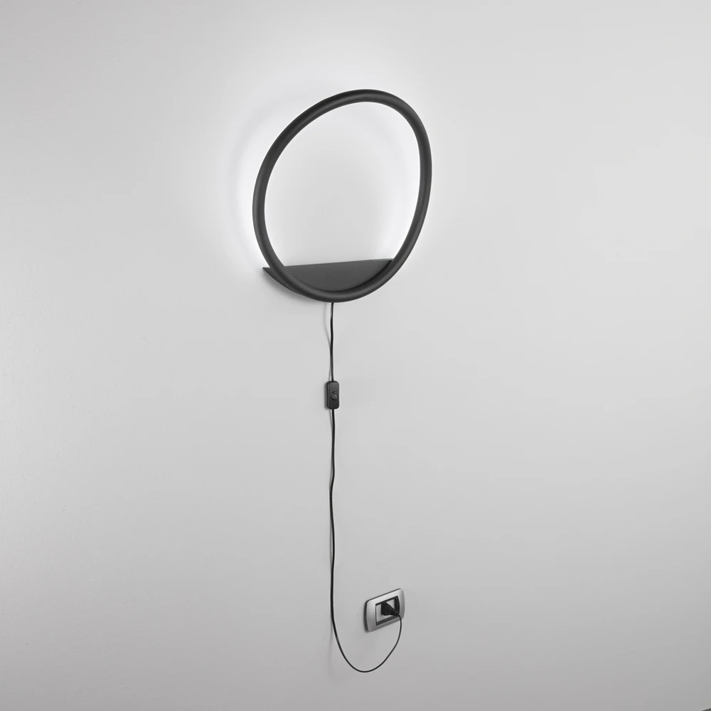27W LED sieninis šviestuvas LINGER, juodas, CCT