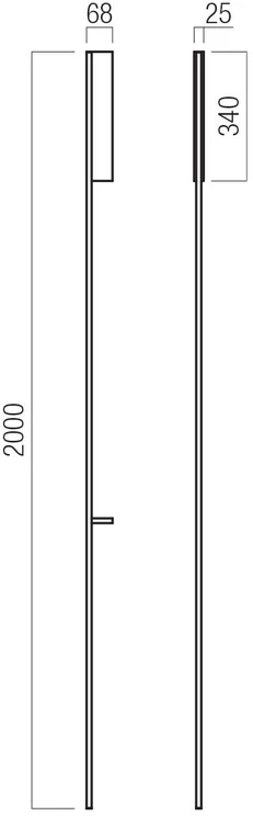 27W LED sieninis šviestuvas TWIG, matinės juodos sp., 3000K, dimeriuojamas, 01-3710