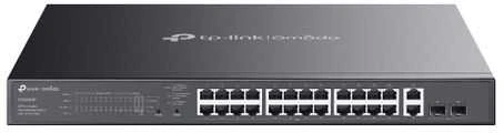 TP-Link Omada ES228GMP tinklo komutatorius, valdomas L2 gigabito Ethernet (10/100/1000), maitinimas per Ethernet (PoE), Juodas