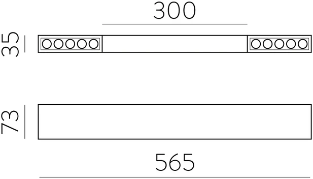 28W LED linijinis šviestuvas - modulis INVISIBLE, juodas, 3000K, šviestuvus galima jungti tarpusavyje, C3980100N