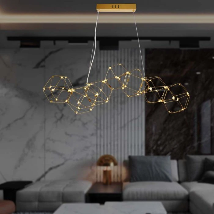 V-tac 28W LED pakabinamas šviestuvas, aukso sp., 3000K