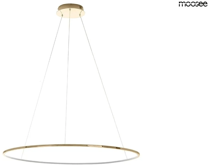 28W LED pakabinamas šviestuvas RING SLIM 80, aukso sp., 3000K, su nuotolinio valdymo pulteliu, dimeriuojamas