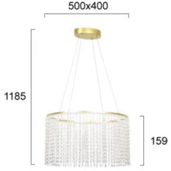 28W LED pakabinamas šviestuvas SOL, skaidrus/aukso sp., 3000K, 4306200
